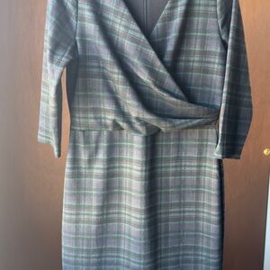 Ann Taylor Plaid Wrap Dress
